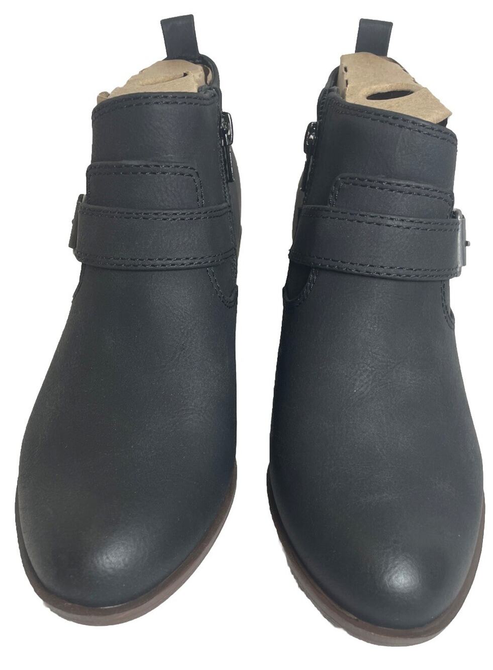 Lucky Brand Bermer Bootie Chunky Stacked Heel Women’s Size 6.5M Black Garden